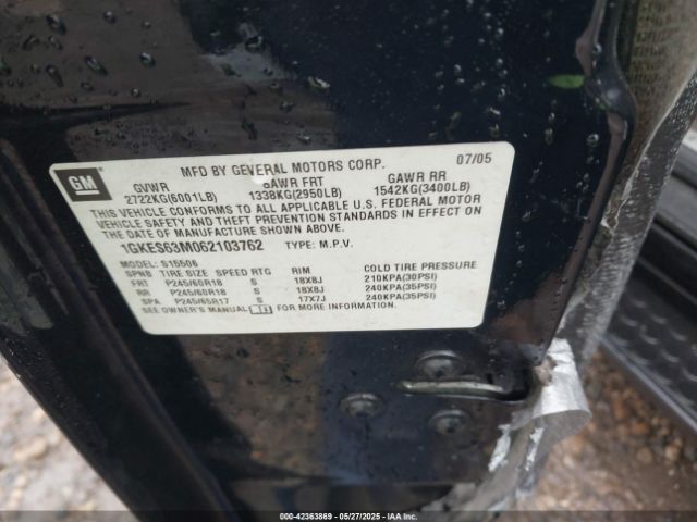 2006 GMC ENVOY 1GKES63M062103762 Photo 8