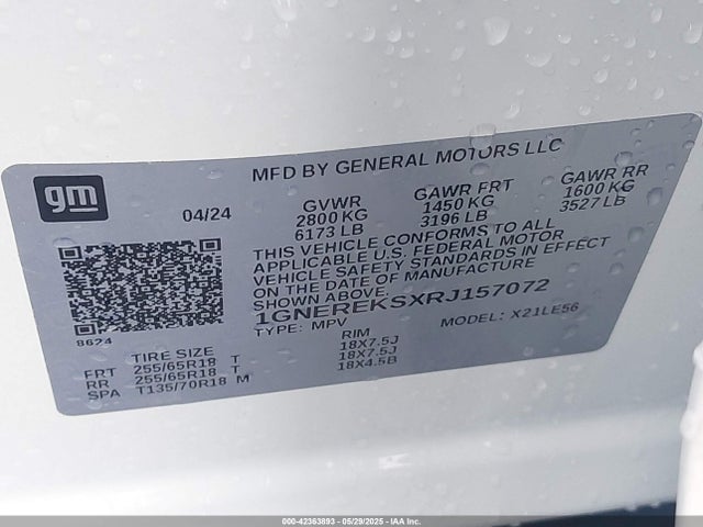 1GNEREKSXRJ157072 Chevrolet Traverse Fwd Ls