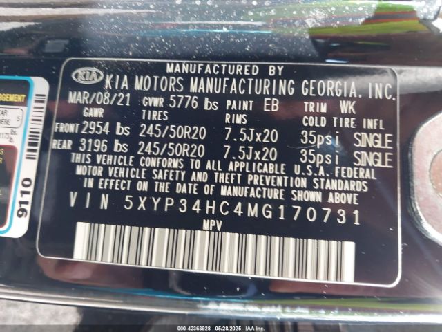 2021 KIA TELLURIDE 5XYP34HC4MG170731 Photo 8