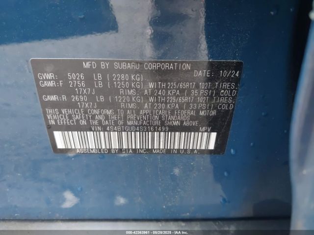 2025 SUBARU OUTBACK 4S4BTGUD4S3161499 Photo 8
