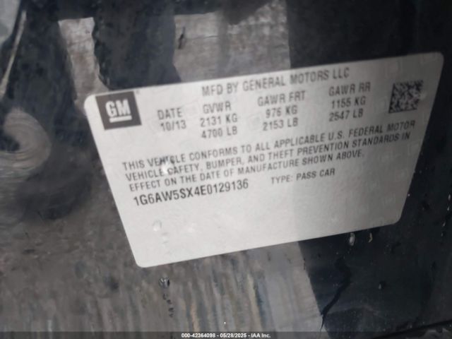 1G6AW5SX4E0129136 Cadillac Cts Standard