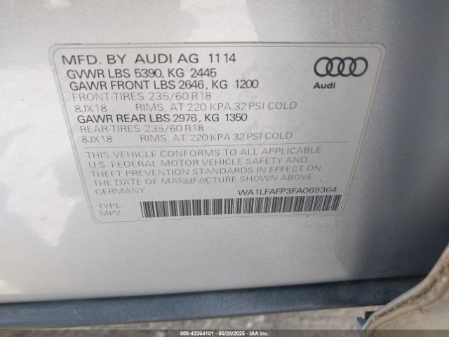 2015 AUDI Q5 WA1LFAFP3FA069364 Photo 8