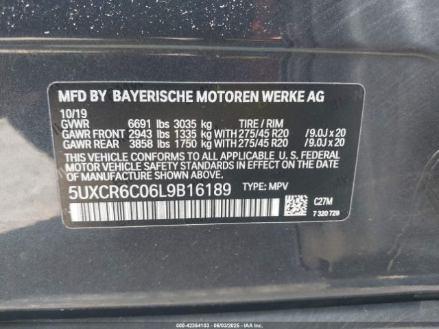 2020 BMW X5 5UXCR6C06L9B16189 Photo 8