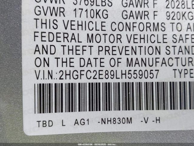 2020 HONDA CIVIC 2HGFC2E89LH559057 Photo 8