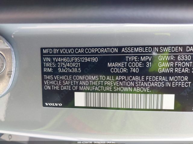 2025 VOLVO XC90 PLUG-IN HYBRID YV4H60JF9S1294190 Photo 8
