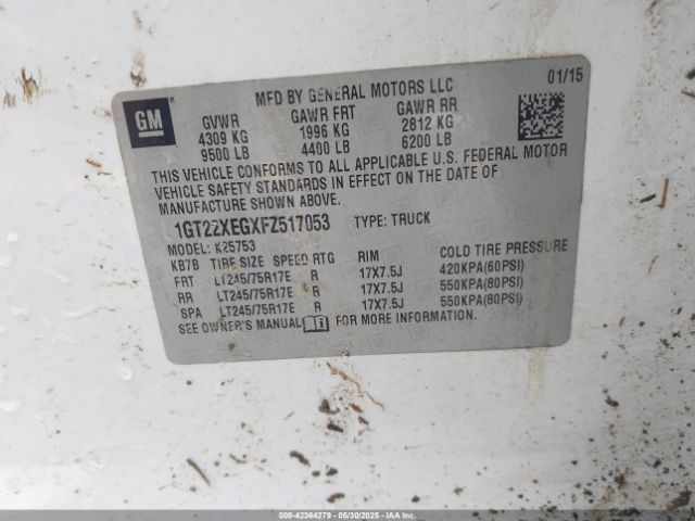 1GT22XEGXFZ517053 GMC SIERRA 2500HD