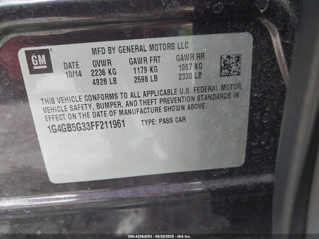 1G4GB5G33FF211961 Buick Lacrosse Leather