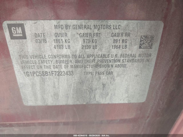 1G1PC5SB1F7223433 Chevrolet LUV