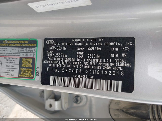 5XXGT4L31HG132018 KIA g 2.4 dohc gdi