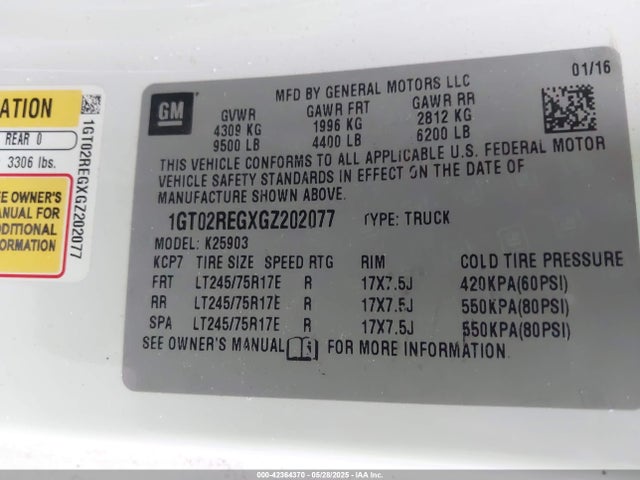 GMC Sierra K2500 Heavy Duty 2016 1GT02REGXGZ202077 Image 9