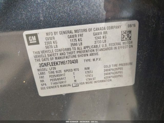 2GNFLEEK7H6170438 Chevrolet EQUINOX LS