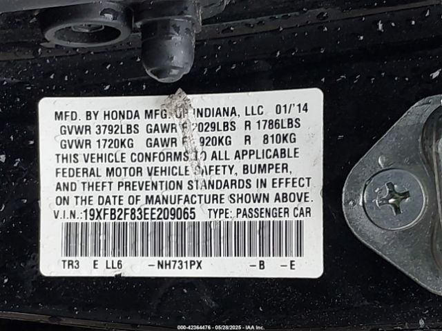 19XFB2F83EE209065 Honda CIVIC EX