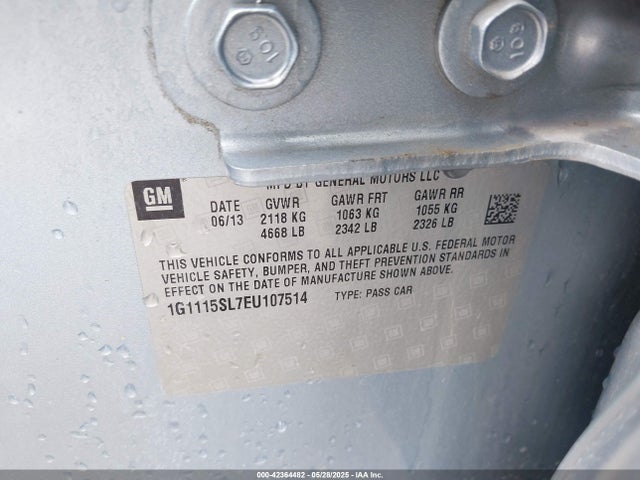 Chevrolet lkw 2014 1G1115SL7EU107514 Image 9