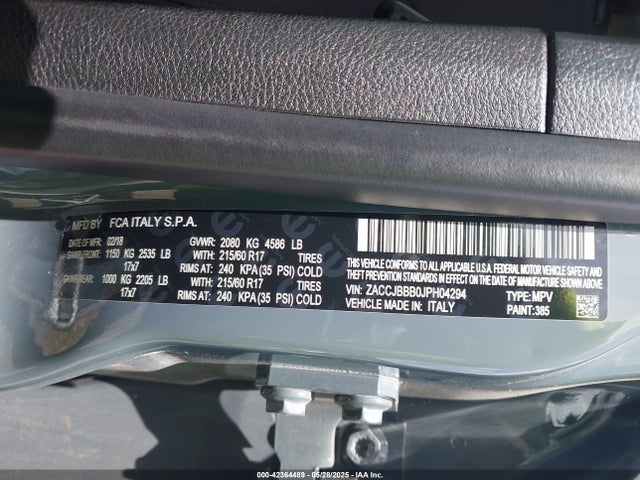 ZACCJBBB0JPH04294 Jeep Renegade Latitude 4x4