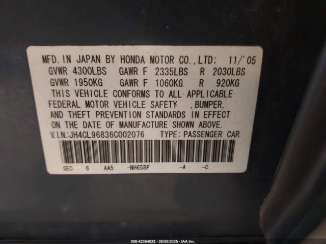 2006 ACURA TSX JH4CL96836C002076 Photo 8