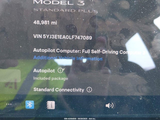 Tesla MODEL 3 2020 5YJ3E1EA0LF747089 Image 7