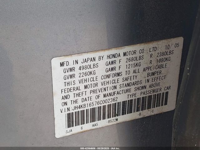 2006 ACURA RL JH4KB16576C002362 Photo 8