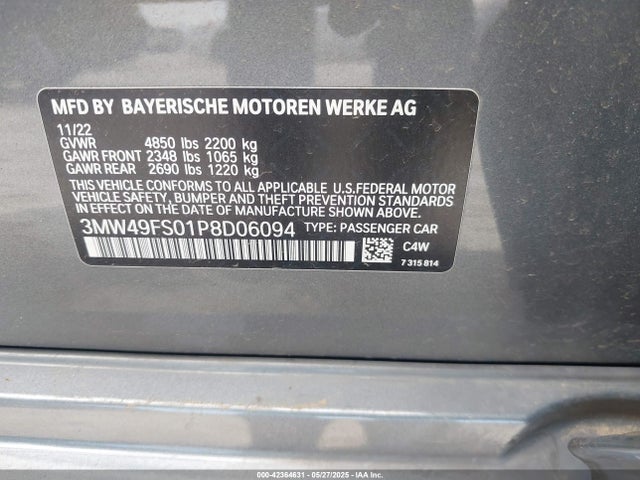 3MW49FS01P8D06094 BMW M340I