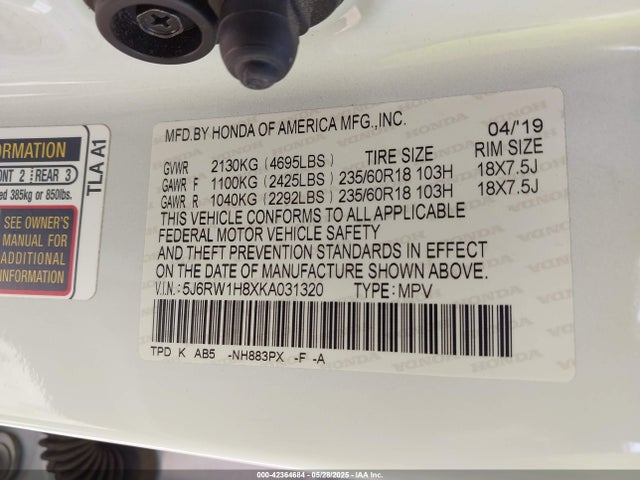5J6RW1H8XKA031320 Honda l15be