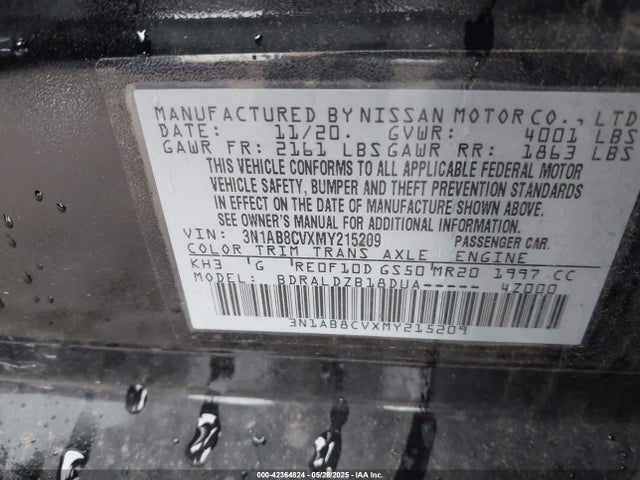 3N1AB8CVXMY215209 Nissan 2021