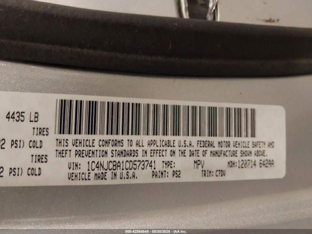 2012 JEEP COMPASS 1C4NJCBA1CD573741 Photo 8