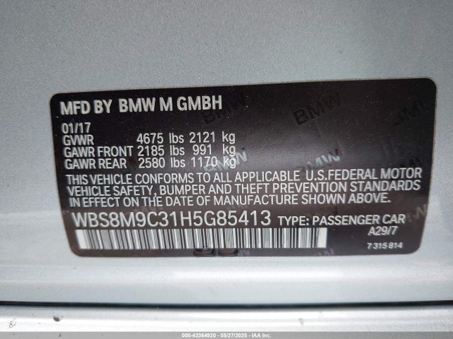 WBS8M9C31H5G85413 BMW M3