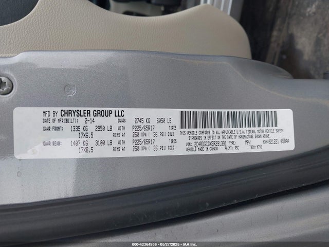 2C4RDGCGXER291391 Dodge Grand Caravan Sxt