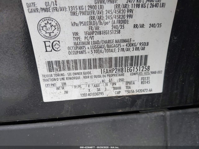 1FAHP2H81EG151258 Ford 2014
