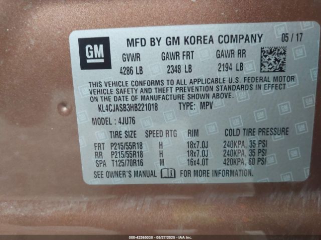 KL4CJASB3HB221018 Buick Encore Preferred