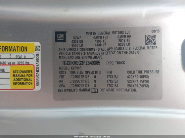 1GC0KVEG3FZ549385 Chevrolet l96