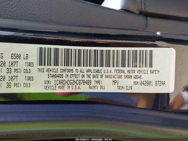 1C4RDHDG2HC878489 Dodge Durango Gt Rwd