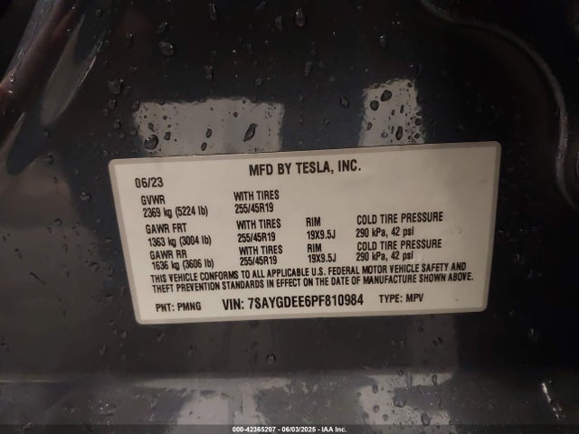 2023 TESLA MODEL Y 7SAYGDEE6PF810984 Photo 8