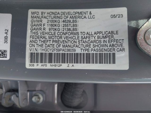 2023 HONDA ACCORD 1HGCY2F59PA038059 Photo 8