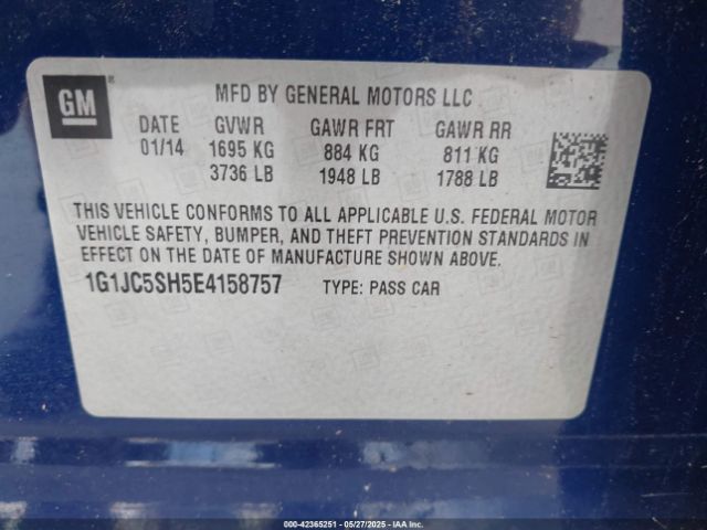 1G1JC5SH5E4158757 Chevrolet Sonic Lt Auto