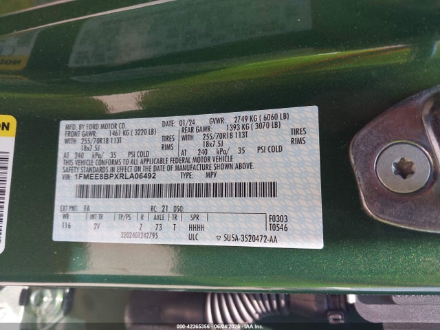 1FMEE8BPXRLA06492 Ford ecoboost