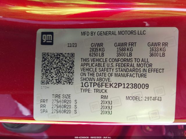 1GTP6FEK2P1238009 GMC Canyon 4wd  Short Box Denali