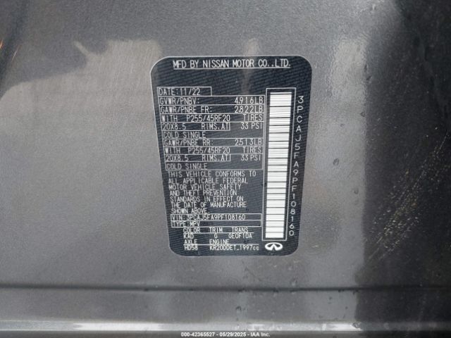 3PCAJ5FA9PF108160 Infiniti Qx50 Sport
