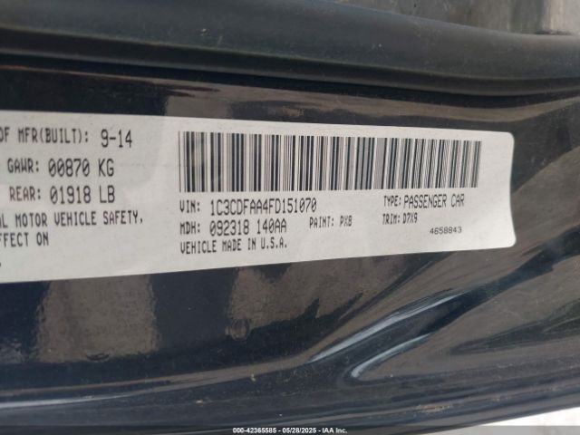 1C3CDFAA4FD151070 Dodge DART SE
