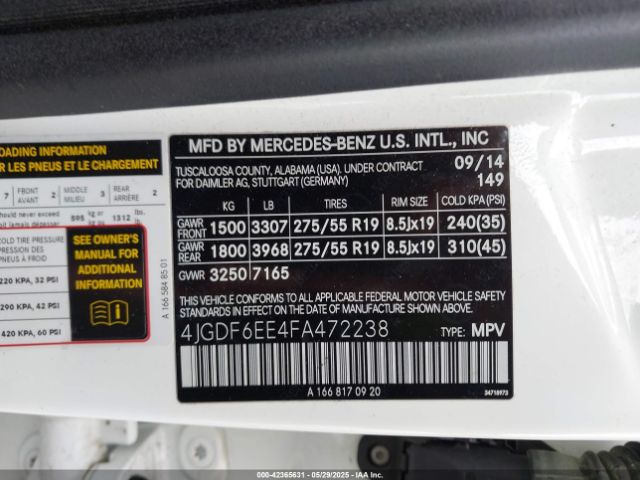 2015 MERCEDES-BENZ GL 450 4JGDF6EE4FA472238 Photo 8
