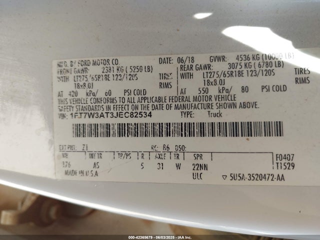 Ford F-350 Xl 2018 1FT7W3AT3JEC82534 Image 9