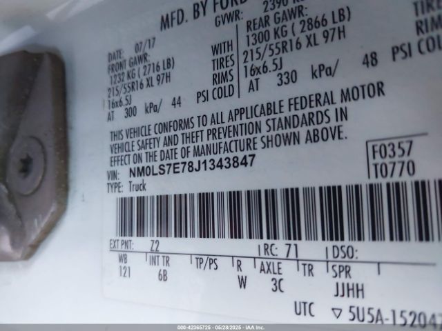NM0LS7E78J1343847 Ford 2.5l dohc pfi