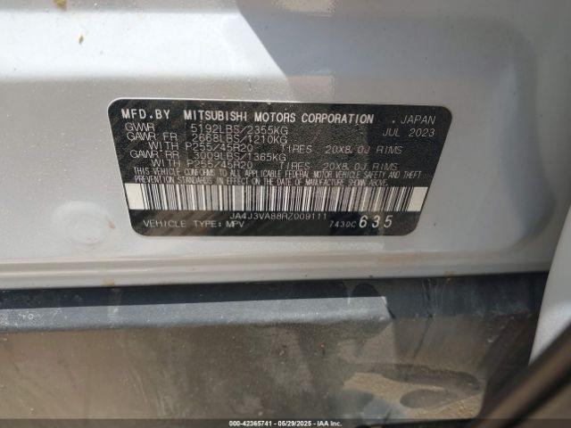 2024 MITSUBISHI OUTLANDER JA4J3VA88RZ009111 Photo 8