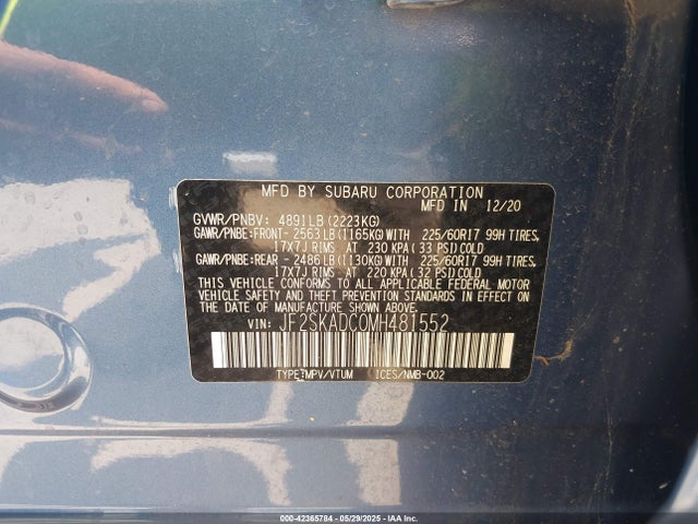 JF2SKADC0MH481552 Subaru na u5