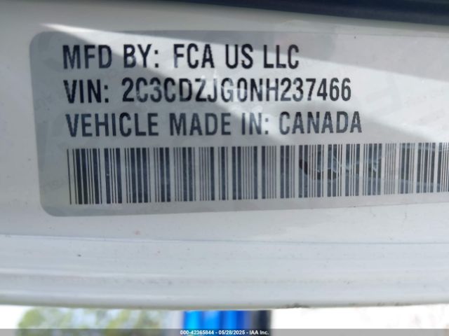 2C3CDZJG0NH237466 Dodge 2022