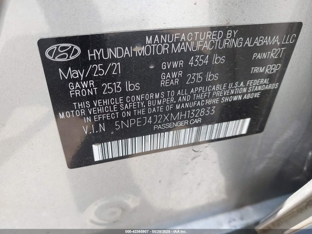 5NPEJ4J2XMH132833 Hyundai t-gdi gamma ii