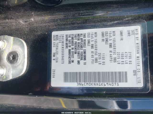 3N6CM0KNXGK694075 Nissan NV200 SV