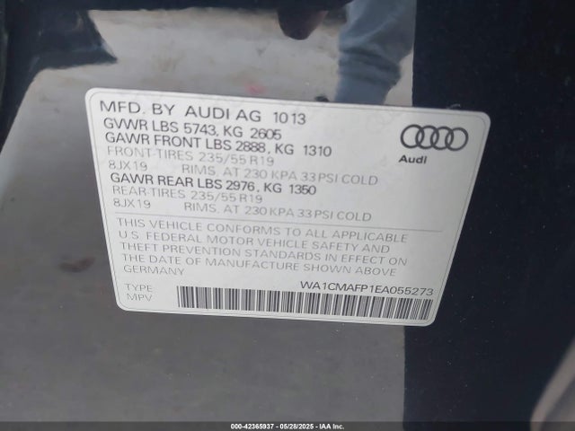 WA1CMAFP1EA055273 Audi Q5 3.0 Tdi Premium Plus