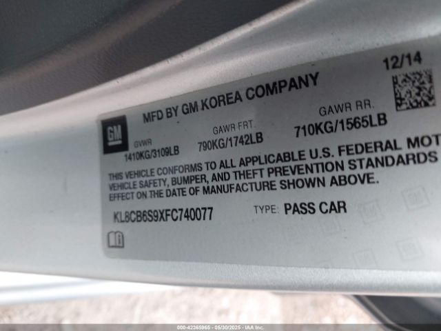 KL8CB6S9XFC740077 Chevrolet Spark Ls Cvt