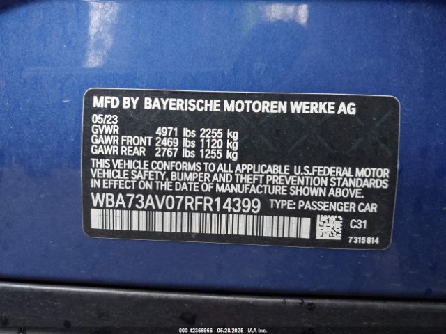 2024 BMW 4 SERIES GRAN COUPE WBA73AV07RFR14399 Photo 8