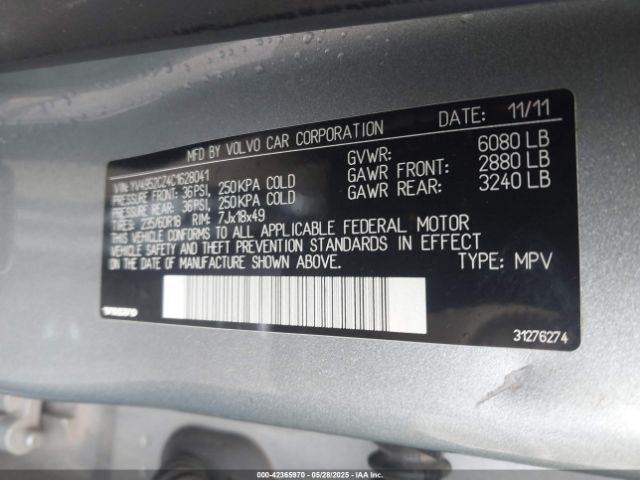 2012 VOLVO XC90 YV4952CZ4C1628041 Photo 8